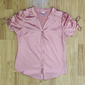 No Boundaries Pink Puff Sleeve Blouse